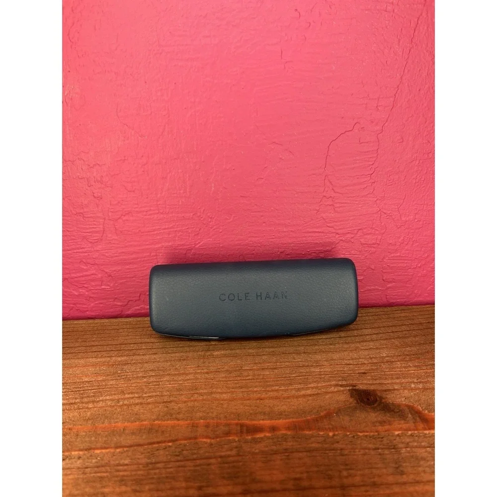 Cole Haan Sunglass Case - Eyeglass Hard Shell Holder - 6.25in - Navy Blue
